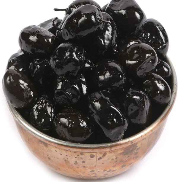 Packed black olives