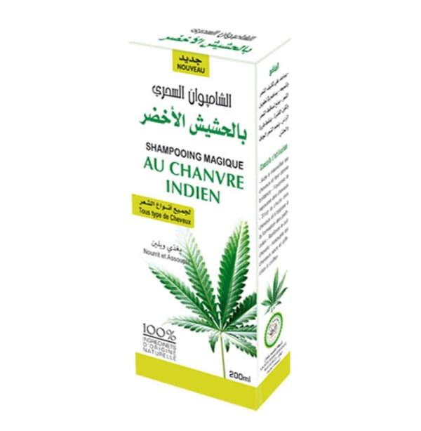 Magic shampoo with green cannabis