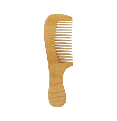 Natural wood hair comb